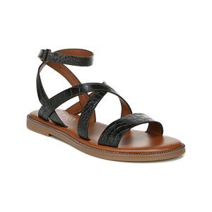 FRANCO SARTO Womens Black Croc Chain At Welt Genevia Gladiator Sandles 6